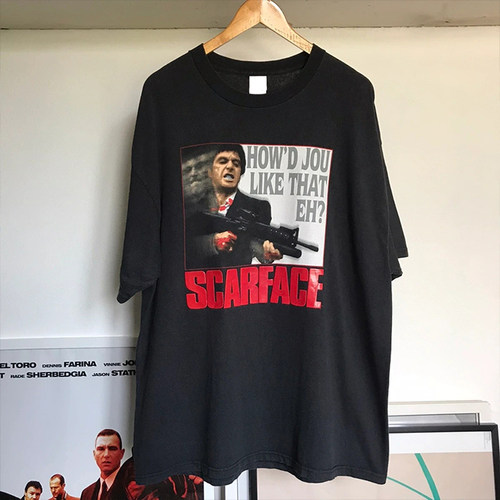 经典黑色款！Scarface Tee 阿尔帕西诺美式复古90s百搭重磅短袖T
