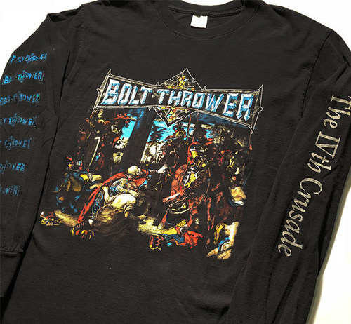 重磅水洗破洞摇滚乐队tee！Bolt Thrower Vinmtage高街长袖T恤