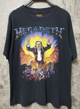Megadeth美国Thrash Metal重要乐队小众美式学院风复古港风短T