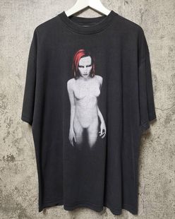 玛丽莲曼森Marilyn Manson1998机器化动物专辑海报复古短袖T 恤