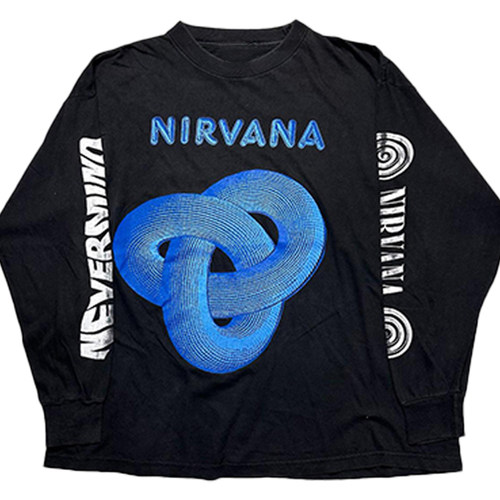罕见 水洗重磅破坏tee！Nirvana Vintage高街穿搭长袖T恤