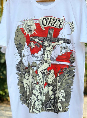 Ozzy ！白色240g文化衫！Osbourne重金属音乐教父vintage短袖T恤