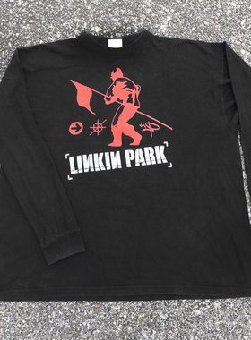 罕见水洗重磅tee！Linkin Park林肯公园Vintage高街长袖T恤