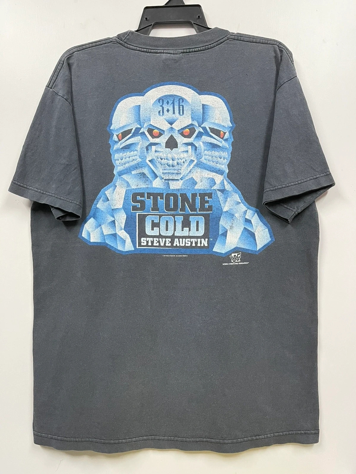 冷石·斯蒂弗·奥斯汀steve austin职业摔角手暗黑元素古着感短t