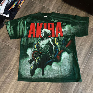 Vintage美式 Akira Anime medicom阿基拉卡通动漫暗黑OS短袖T恤