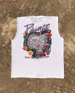 Purple rain1984王子和革命乐队摇滚街头oldschool滑板重磅无袖T