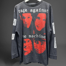 Rage Against the Machine乐团大印花Vintage水洗做旧重磅长袖T恤