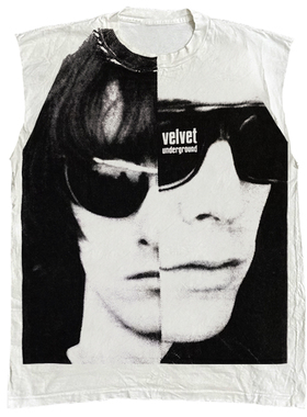 罕见 THE VELVET UNDERGROUND 摇滚乐队大印花Vintage重磅砍袖T恤