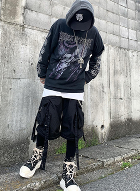 罕见水洗重磅破坏tee！Cradle of filth高街Vintage长袖T恤