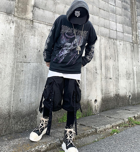 罕见水洗重磅破坏tee！Cradle of filth高街Vintage长袖T恤