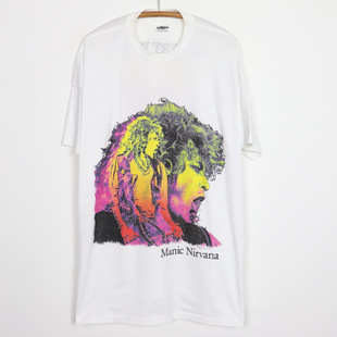 罗伯特普兰特 Manic Nirvana专辑1990复古欧美高街重磅短袖T恤