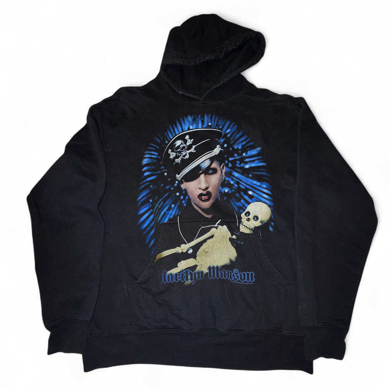 Marilyn Manson玛丽莲・曼森美式 oldschool 摇滚风重磅连帽卫衣