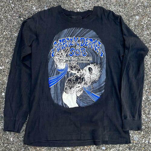 Napalm Death 英国摇滚乐队vintage叠穿重磅内搭设计感长袖T恤