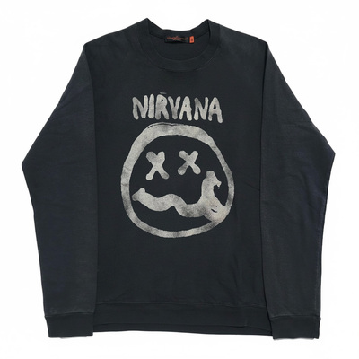 Nirvana涅槃乐队vintage 风融合高街无性别设计超有态度圆领卫衣