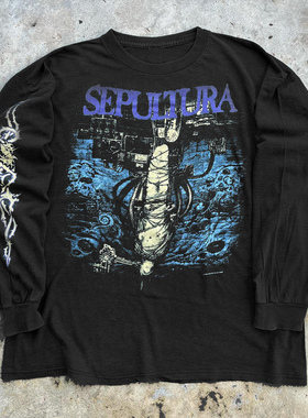 Sepultura1993Chaos A D 90s Vintage 高街穿搭摇滚乐队长袖T恤