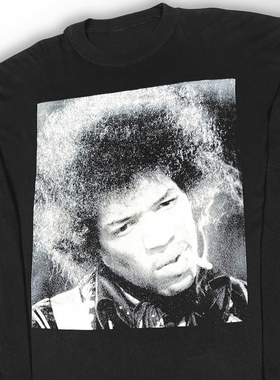 店主推荐 罕见！90s VIntage jimi hendrix水洗重磅破洞高街长袖T