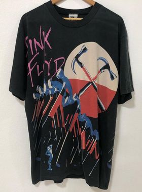 平克佛洛伊德Pink Floyd摇滚乐队美式复古重磅短袖vintageT恤