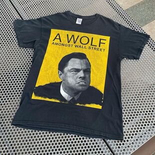2013喜剧电影华尔街之狼小李子李奥纳多海报美式复古直喷重磅T恤