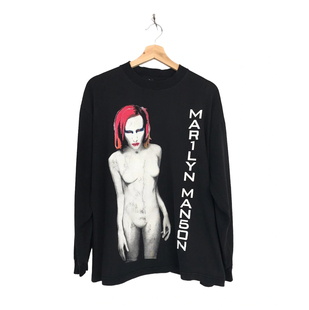 玛丽莲曼森Marilyn Manson机器动物专辑海报重磅复古直喷长袖T恤