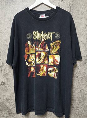 活结乐团金属摇滚乐队Slipknot高街T恤vintage短袖加大码T恤