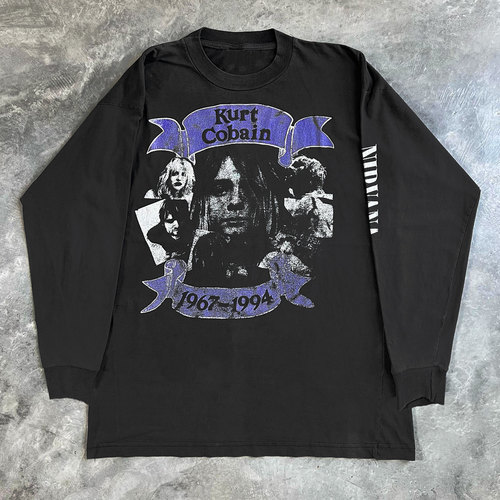 店主推荐 ！Nirvana Kurt Donald Cobain 1967-1994 Vintage长袖T