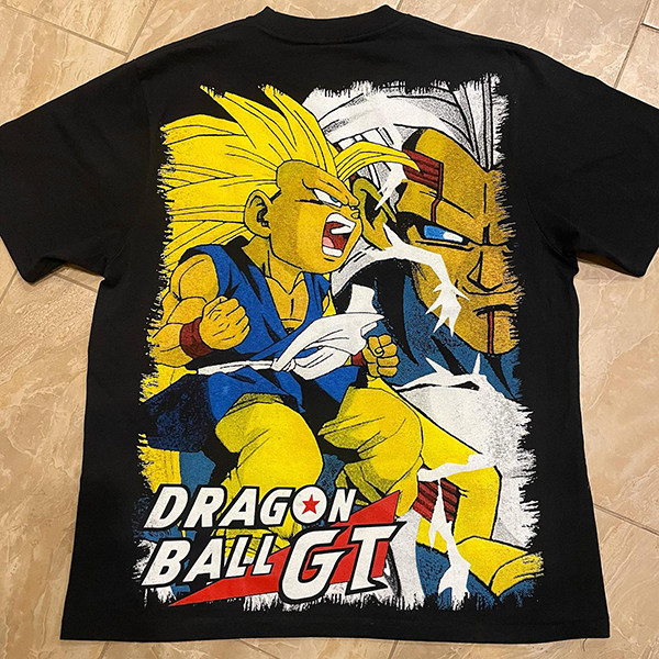 DRAGON BALL GT AMERICAN RETRO OLDSCHOOL SKATEBOARD HEAVY WASH WORN SHORT SLEEVE T-SHIRT