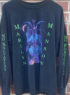 Marilyn Manson 歌曲 The Reflecting God 主题大印花重磅长袖T恤