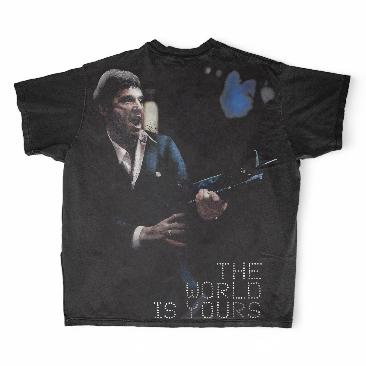 暗黑系配色强化颓废氛围oversize宽松版型无性别街头滑板短袖T恤