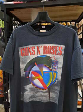 枪与玫瑰Guns N' Roses枪花1993世界巡回演出重磅vintage短袖T恤