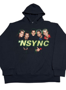 NSYNC超级男孩宽松落肩无性别设计青春流行ins风小众别致连帽卫衣
