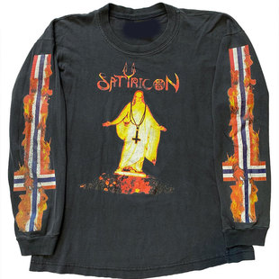 1994 Satyricon Mot Kvitekrist Vintage美式重磅长袖T恤