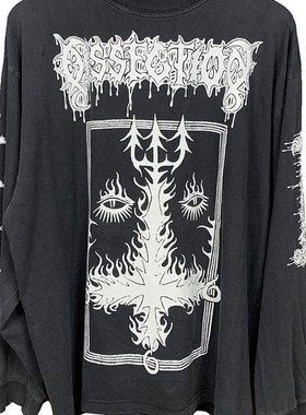 妖域魔神瑞典DISSECTION金属乐队Vintage重磅90'垂感长袖T恤