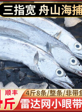 带鱼舟山新鲜鲜活整条雷达网小眼东海大带鱼冷冻4斤 非刀鱼带鱼段