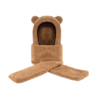 AZFZ儿童帽子围巾手套一体三件套男女童冬季加厚保暖可爱围脖亲子