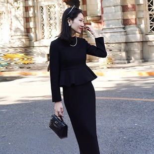 OR同源弹力羊毛高腰包臀高定立裁秋冬半身裙 LadyJ D家千金系列