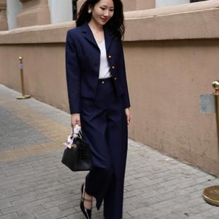 RZOTTO限定高支高密精纺澳毛金扣女西装 LadyJ 底气 藏蓝