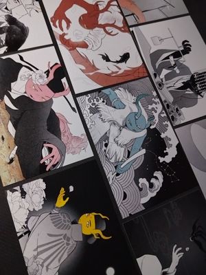 朝代拟人明信片《长河》双面珠光