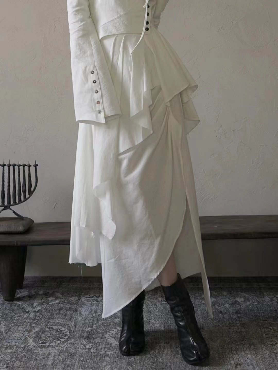 simsim半身裙新中式不规则