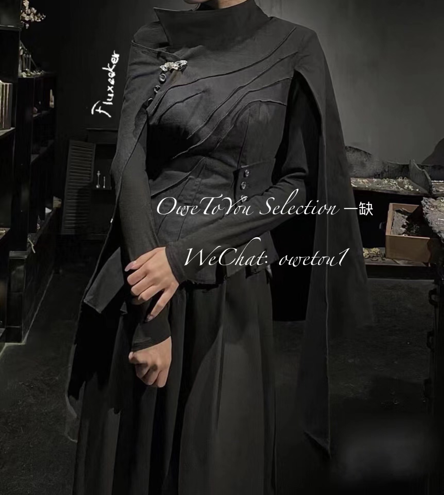 立体剪裁simsim羊毛酷飒披肩