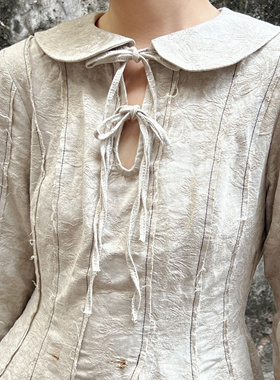 一缺|官方代理 simsim crush支线女娃娃领衬衫做旧色纯棉不规则