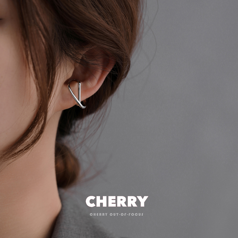 几何双层无耳洞耳骨夹