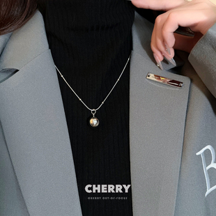 有求必应银色圆珠项链女简约百搭冷淡风毛衣链轻奢高级感配饰男士