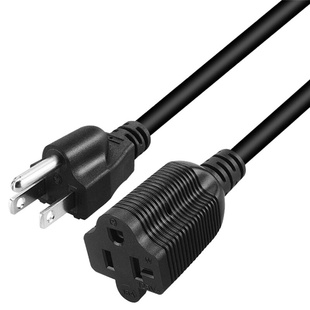 15R 20R电源线美规三脚插头转三孔母座转换线15A 15P转5 美标5