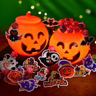 万圣节装 感欢迎小朋友糖果礼物 饰插卡棒棒糖酒店商场活动布置仪式