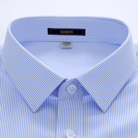 罗蒙官方正品竖条纹衬衫夏季新款长袖垂感长袖衬衫商务通勤衬衣男