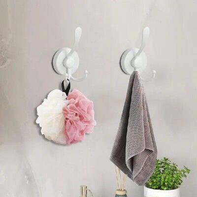 Suction Cup Towel Hook Reusable 2pcs Suction Hook No Punch