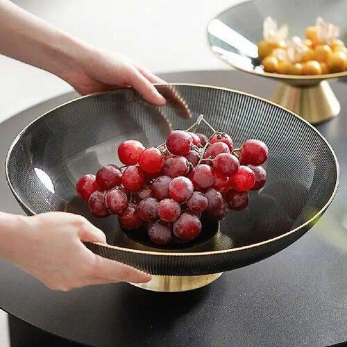 Glass Fruit Bowl Veggie Tray Large Pedestal Cake Pan