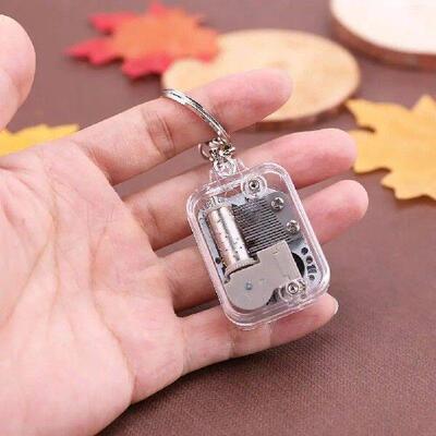 Kids DIY Music Box Movement Keychain Handy Crank Musical