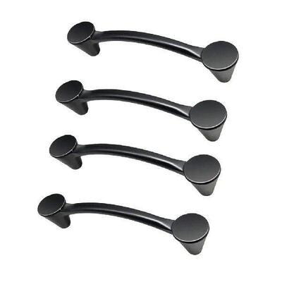 4 pcs Black Cabinet Door Handles Vintage Aluminum Kitchen