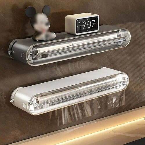 Suction Cup Cling Film Cutter Box Wall Mounted Reusable